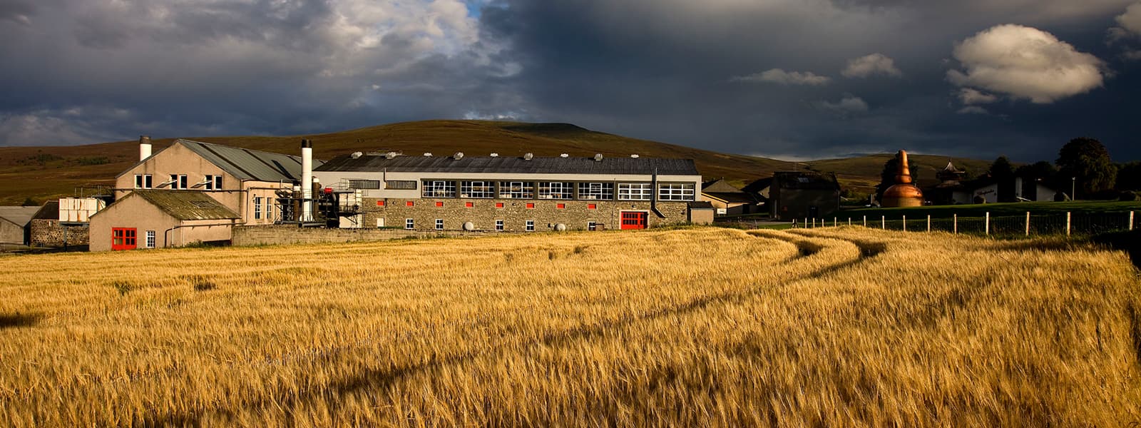 The Glenfarclas distillery in the Speyside whisky region of Scotland.