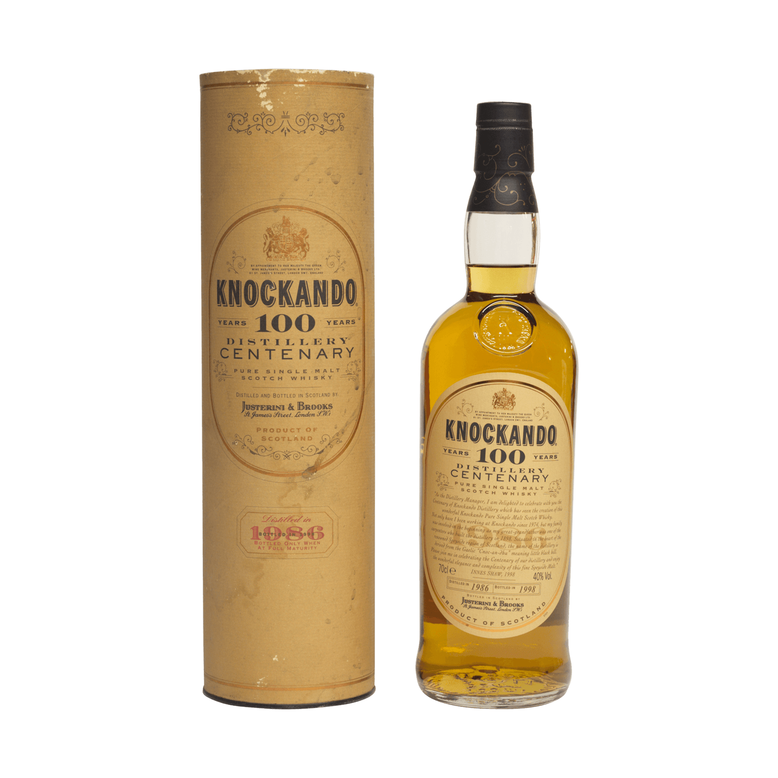 Knockando 1986 12 Year Old "Centenary' Justerini & Brooks 40.00%