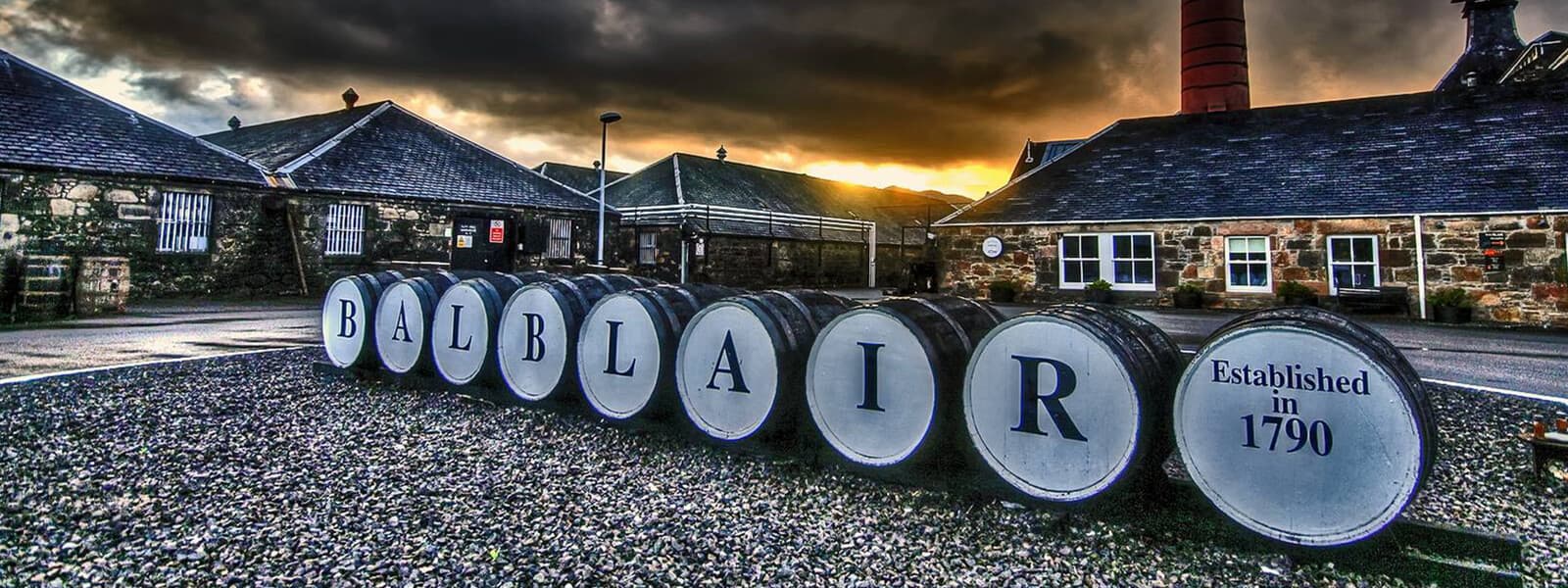 The Balblair distillery in the Highland whisky region of Scotland.