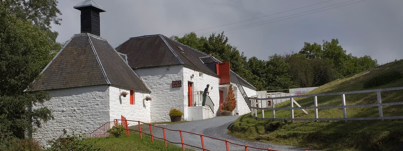 The Edradour distillery in the Highland whisky region of Scotland.