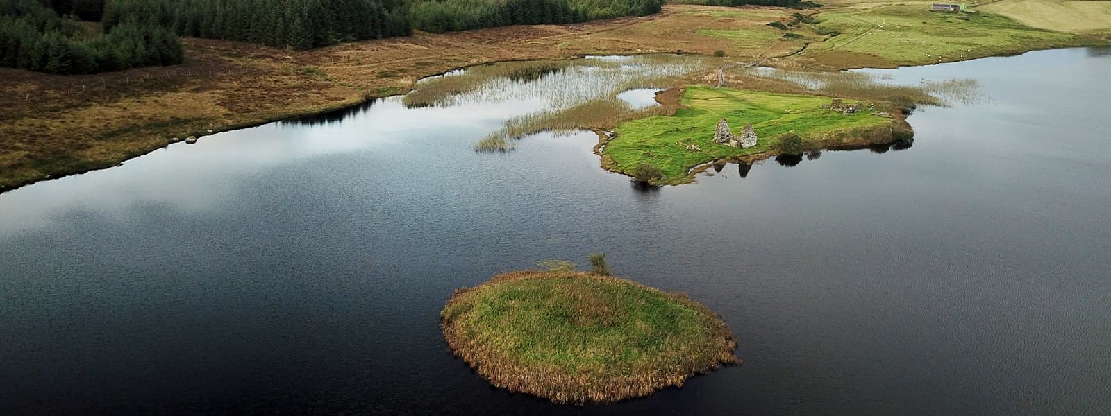 The Finlaggan distillery in the Islay whisky region of Scotland.