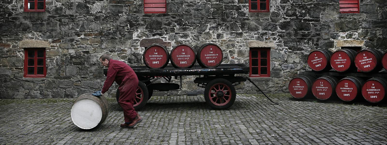 The Glendronach distillery in the Highlands whisky region of Scotland.