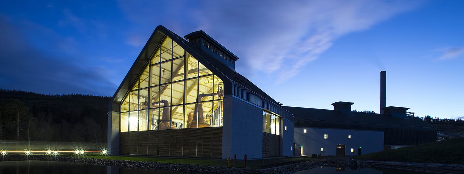 The Dalmunach distillery in the Speyside whisky region of Scotland.