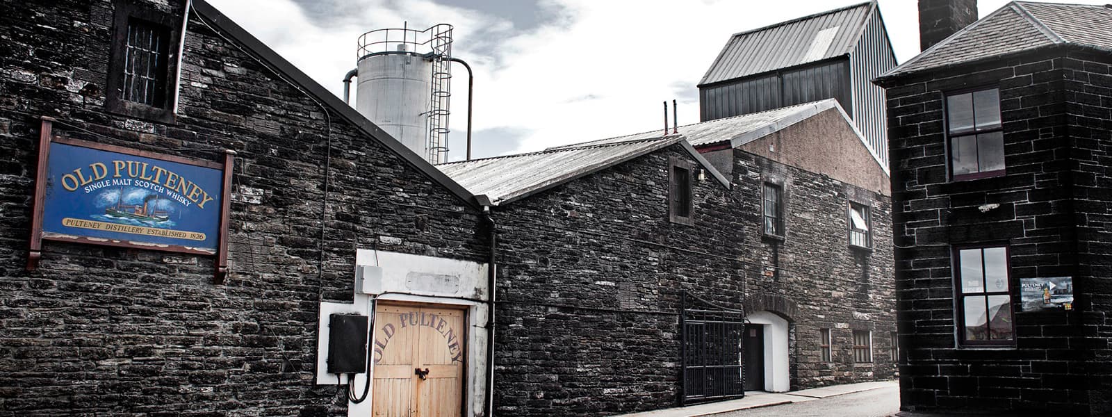 The Pulteney distillery in the Highland whisky region of Scotland.