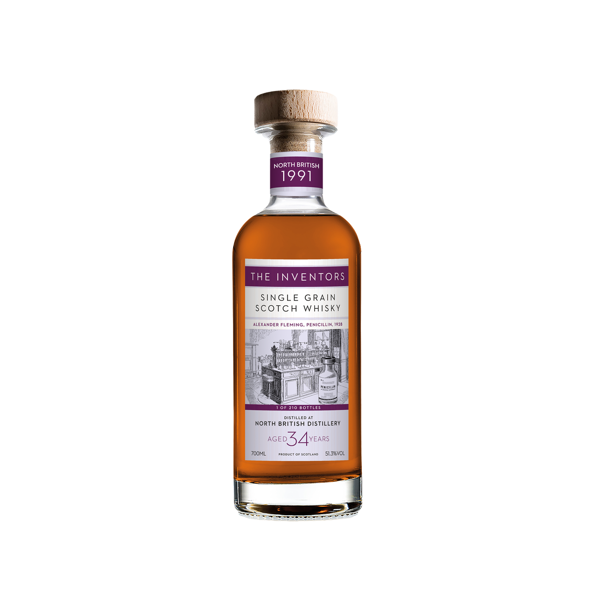 North British 1991 34 Year Old 'The Inventors' 51.30% 70cl