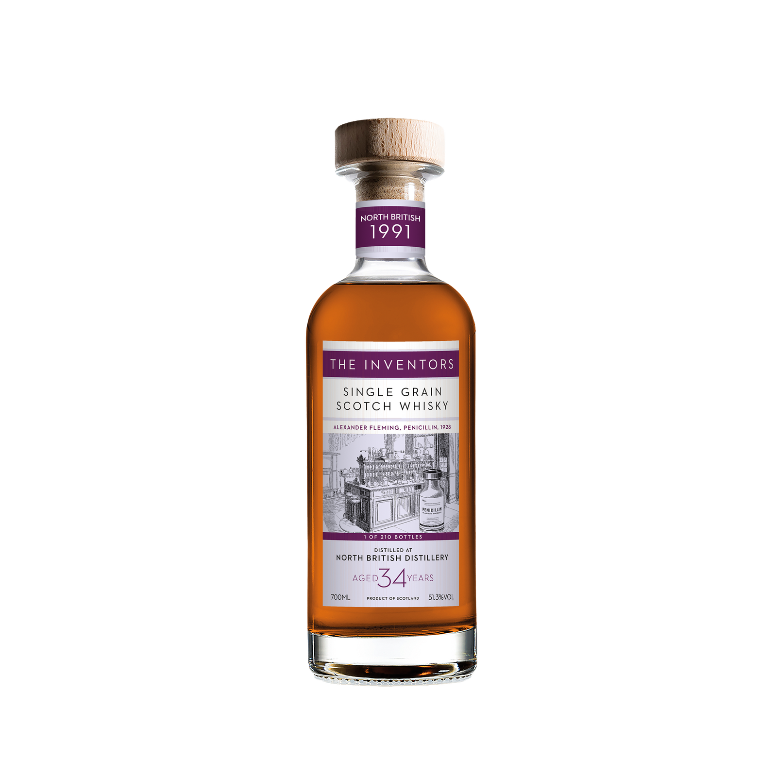 North British 1991 34 Year Old 'The Inventors' 51.30% 70cl