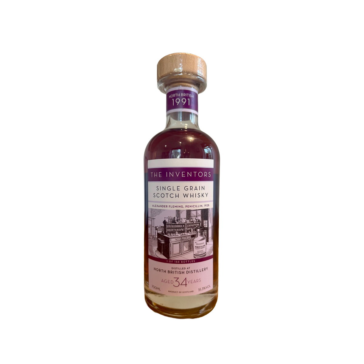 North British 1991 34 Year Old 'The Inventors' 51.30% 70cl