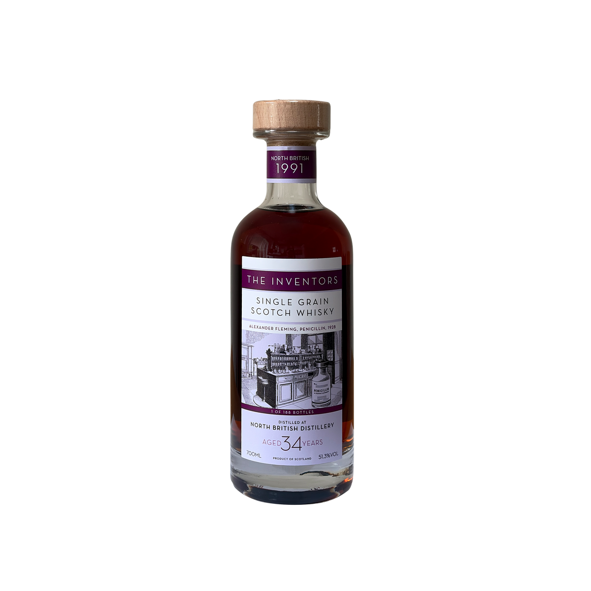 North British 1991 34 Year Old 'The Inventors' 51.30% 70cl