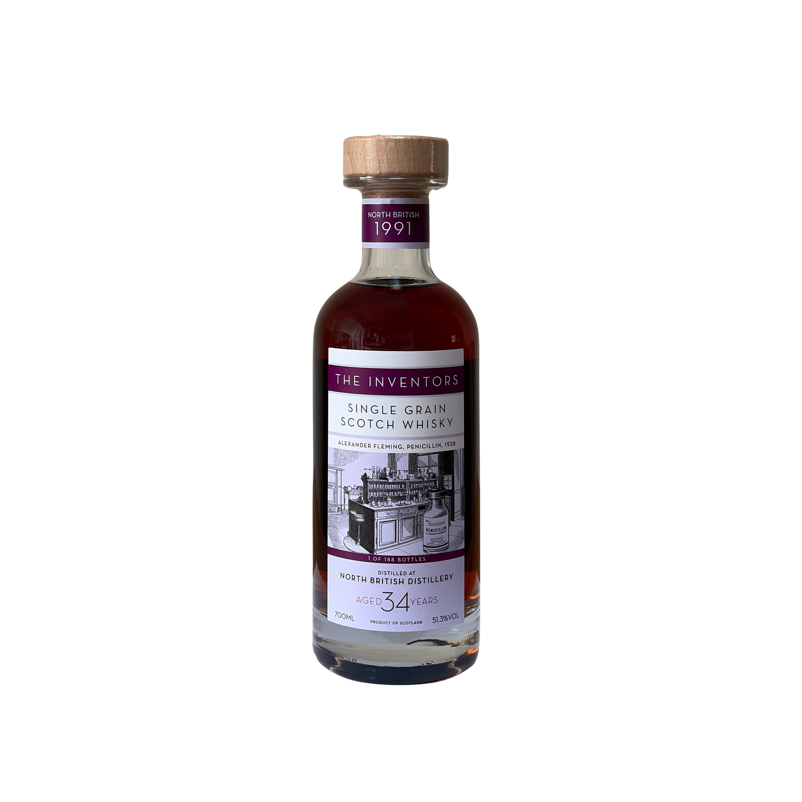 North British 1991 34 Year Old 'The Inventors' 51.30% 70cl