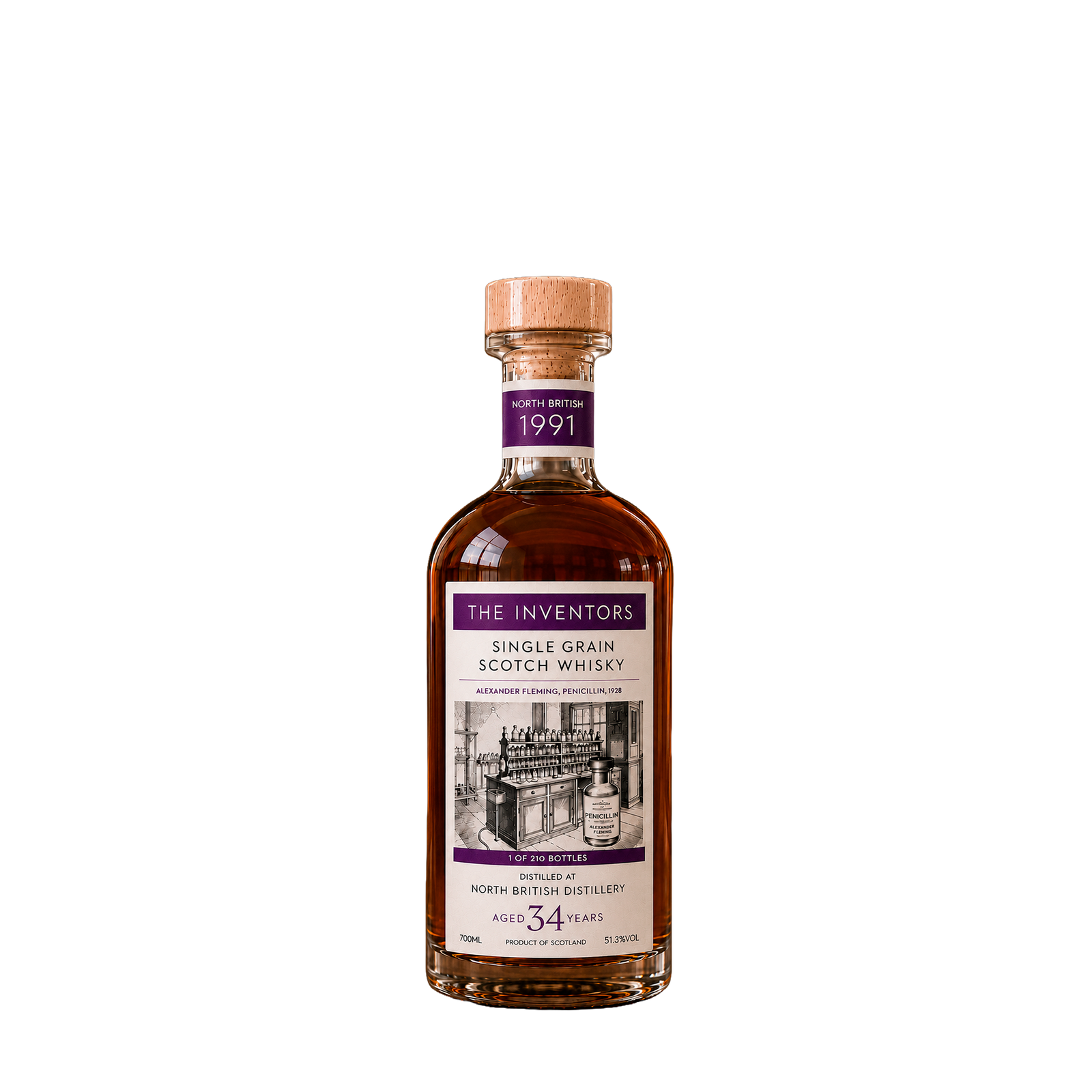 North British 1991 34 Year Old 'The Inventors' 51.30% 70cl