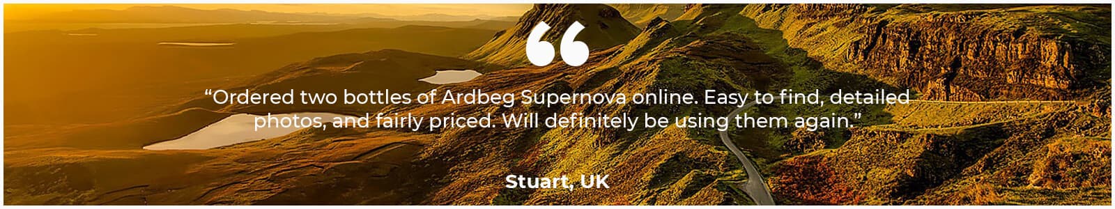 Customer testimonial for Whisky Business