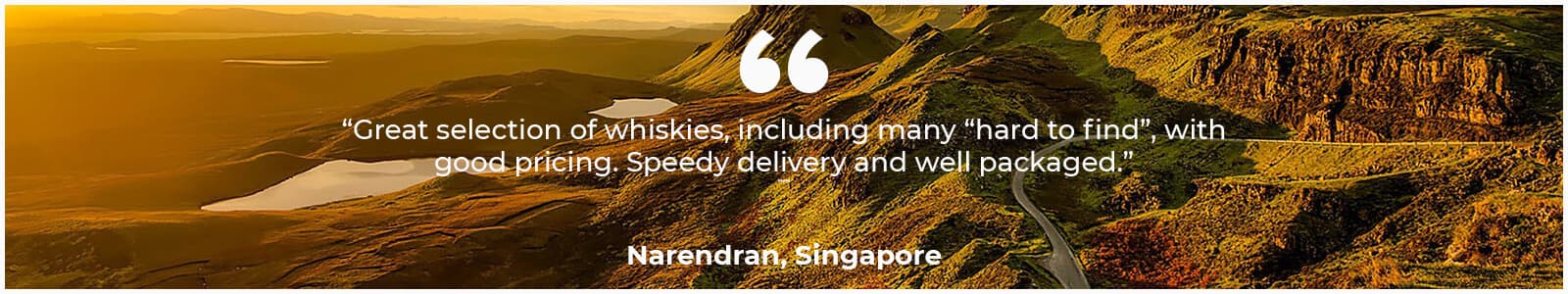 Customer testimonial for Whisky Business