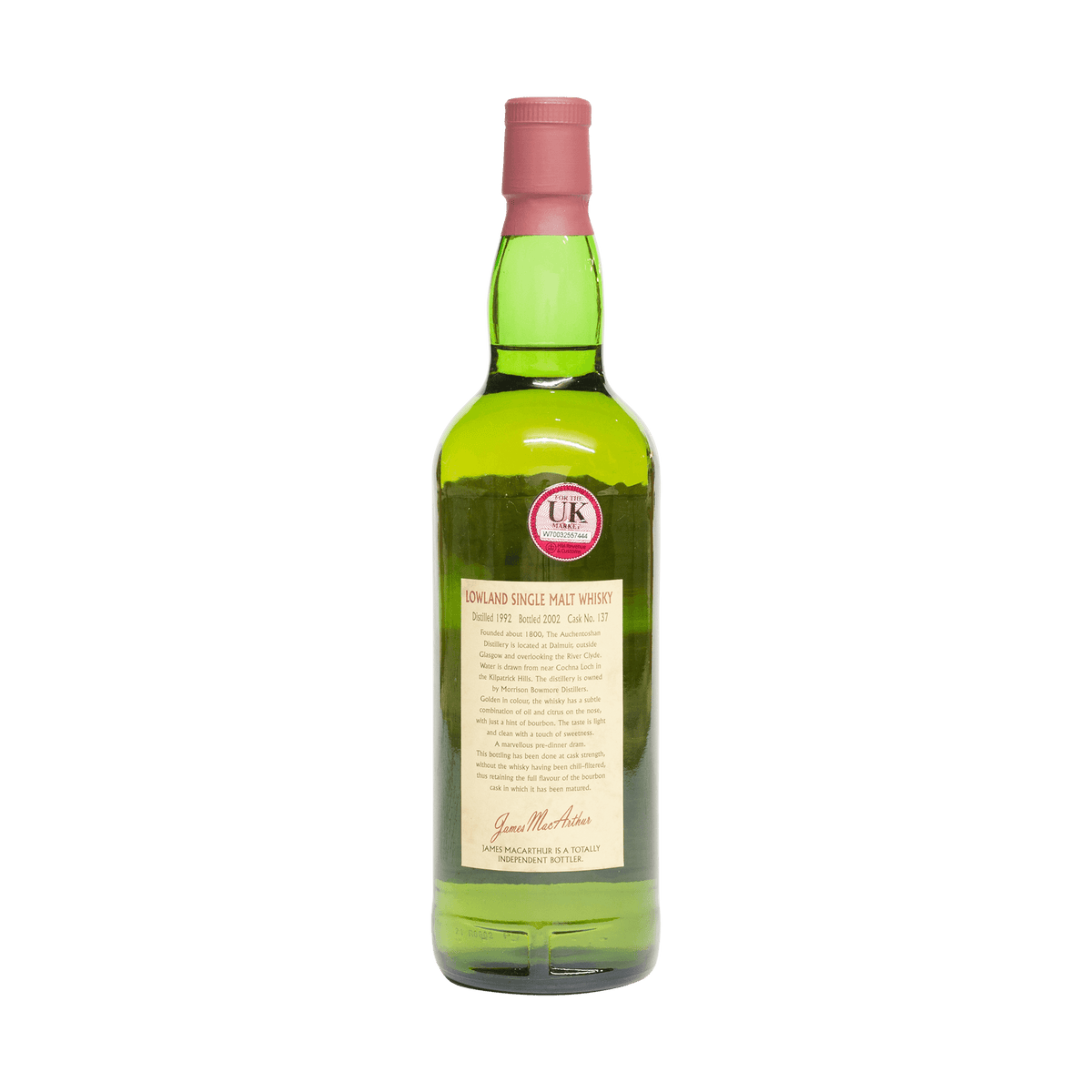 Auchentoshan 1992 10 Year Old 'Old Masters' James MacArthur 64.20%