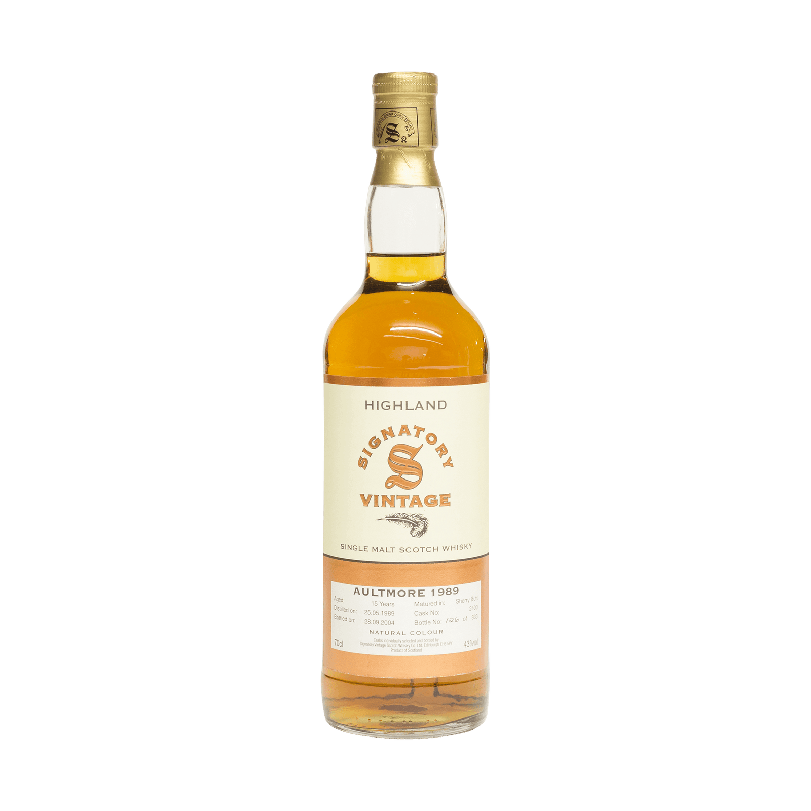 Aultmore 1989 15 Year Old Signatory Vintage SW 43.00%