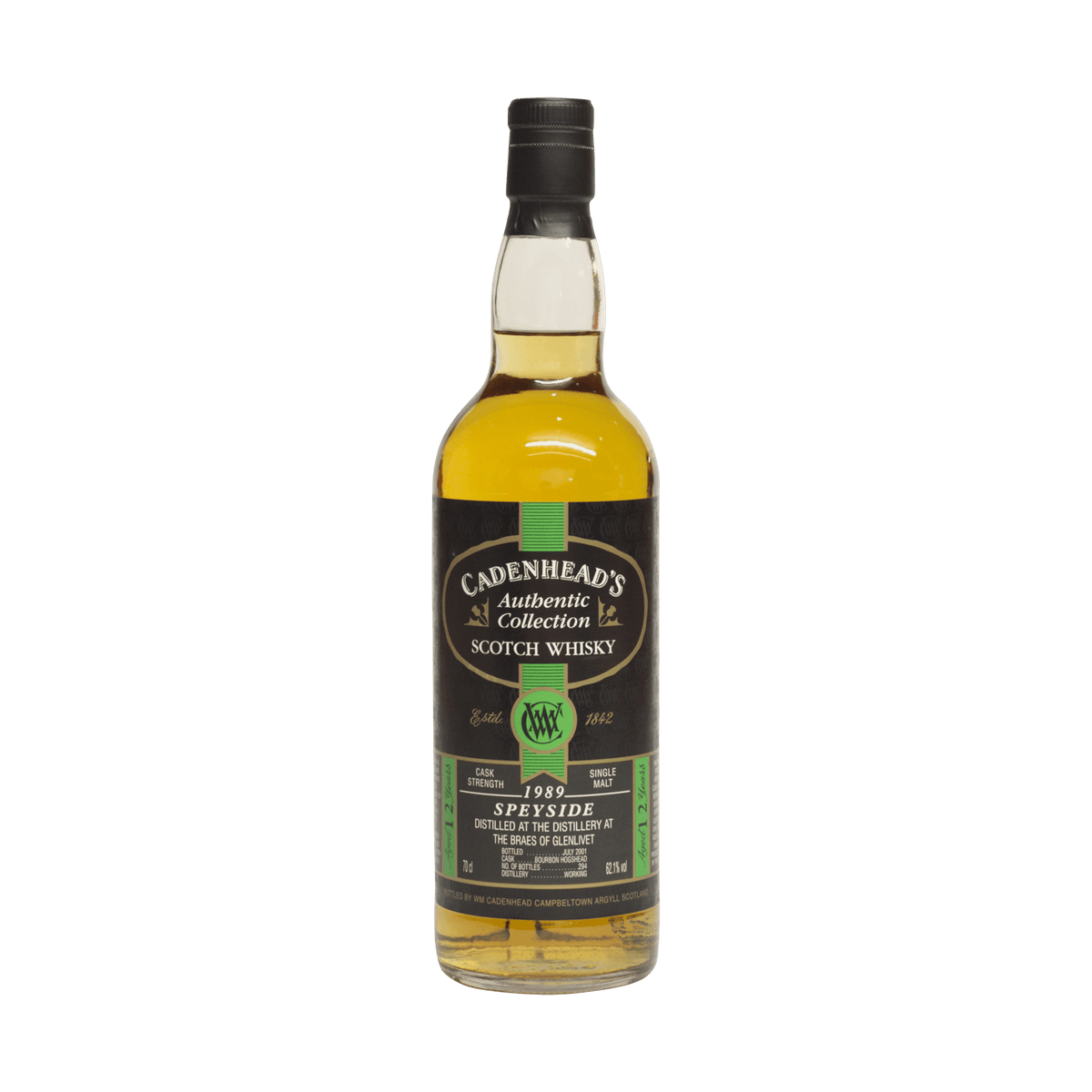 Braes of Glenlivet 1989 12 Year Old &#39;Authentic Collection&#39; Cadenheads 62.10%