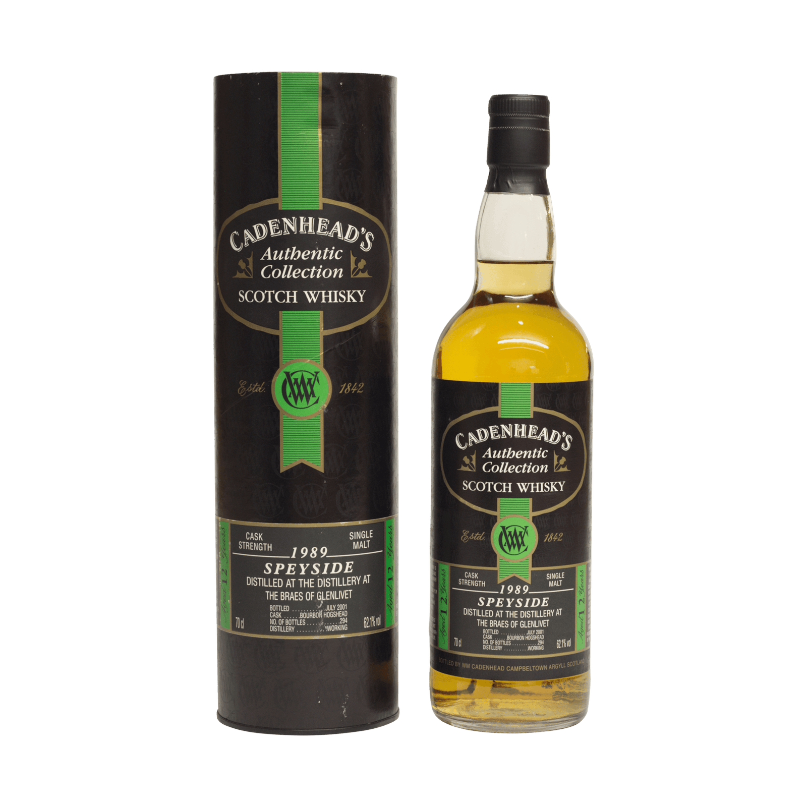Braes of Glenlivet 1989 12 Year Old 'Authentic Collection' Cadenheads 62.10%