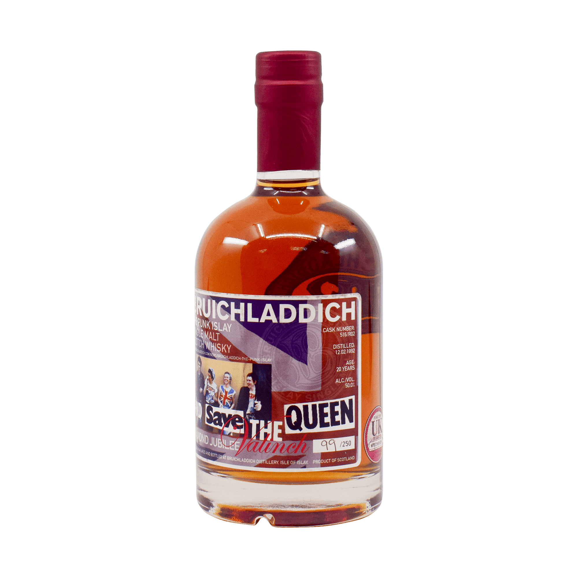 Bruichladdich 1992 20 Year Old 'Valinch – Diamond Jubilee' God Save the Queen 50.00% 50cl
