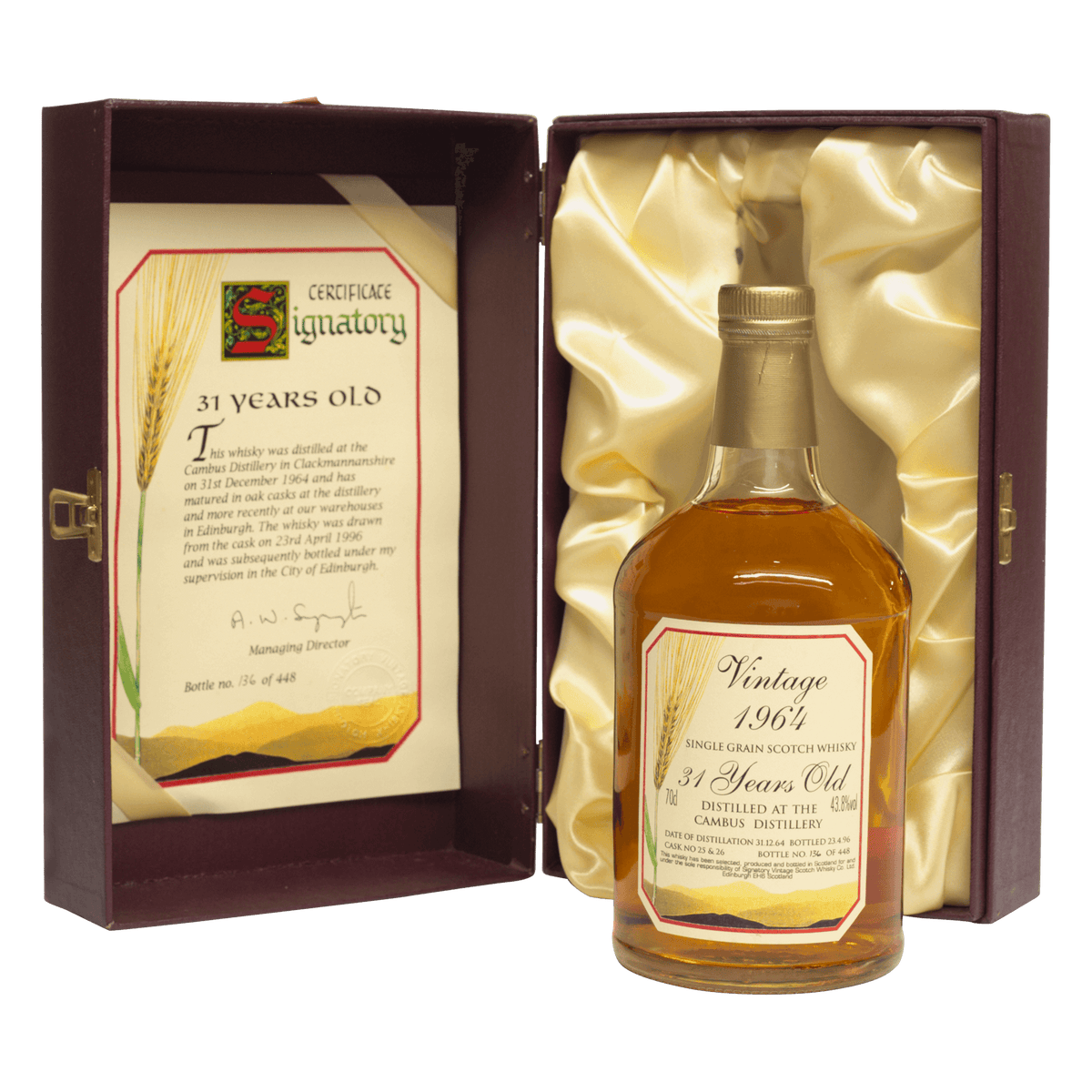 Cambus 1964 31 Year Old Signatory Vintage SW 43.80%