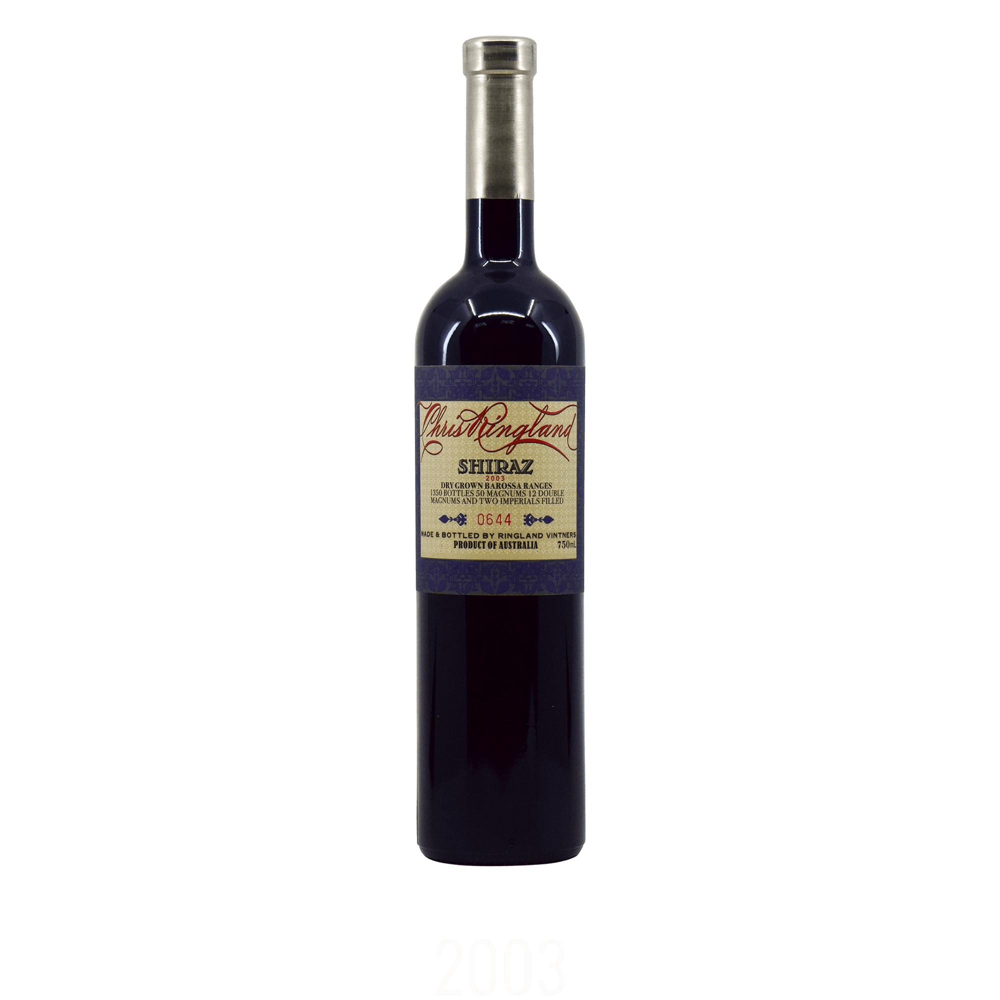 Chris Ringland (Three Rivers) Dry Grown Shiraz 2003 15.60% 75cl