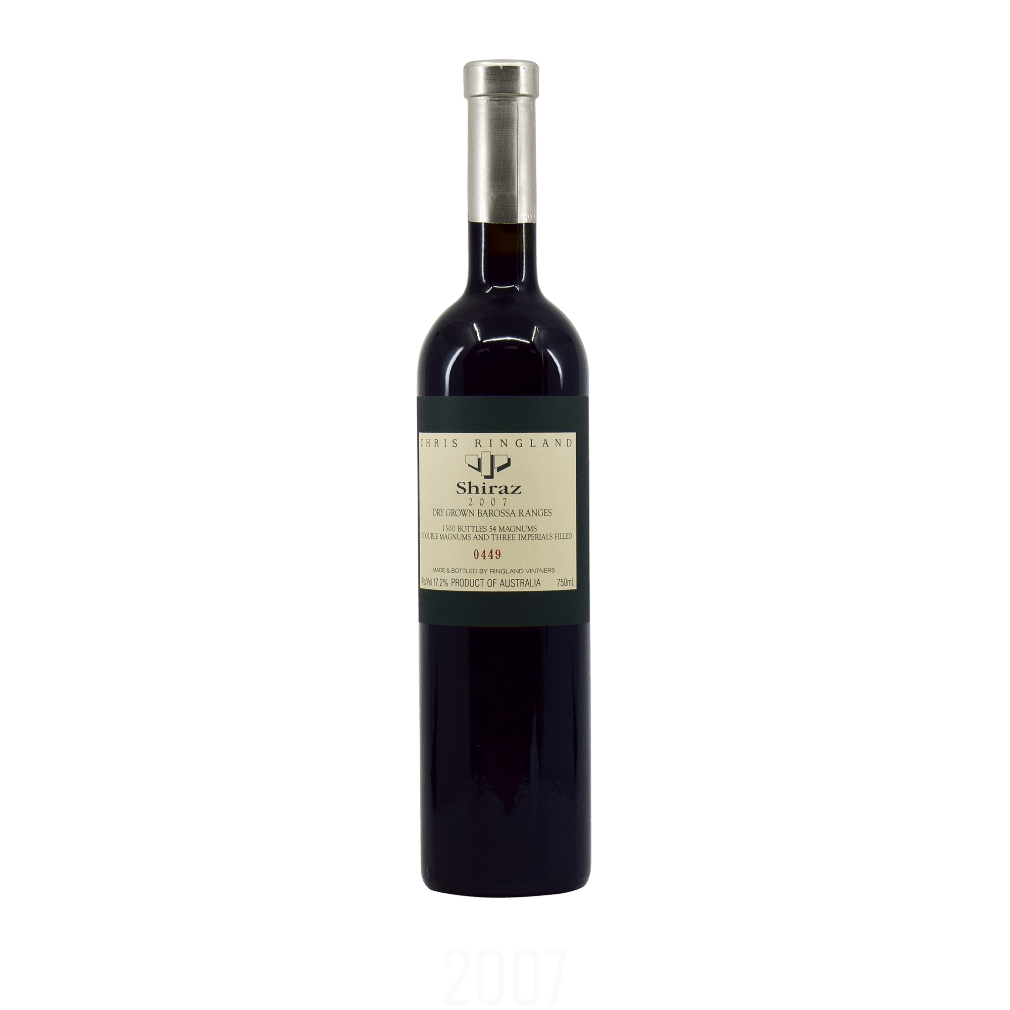 Chris Ringland (Three Rivers) Dry Grown Shiraz 2007 17.20% 75cl