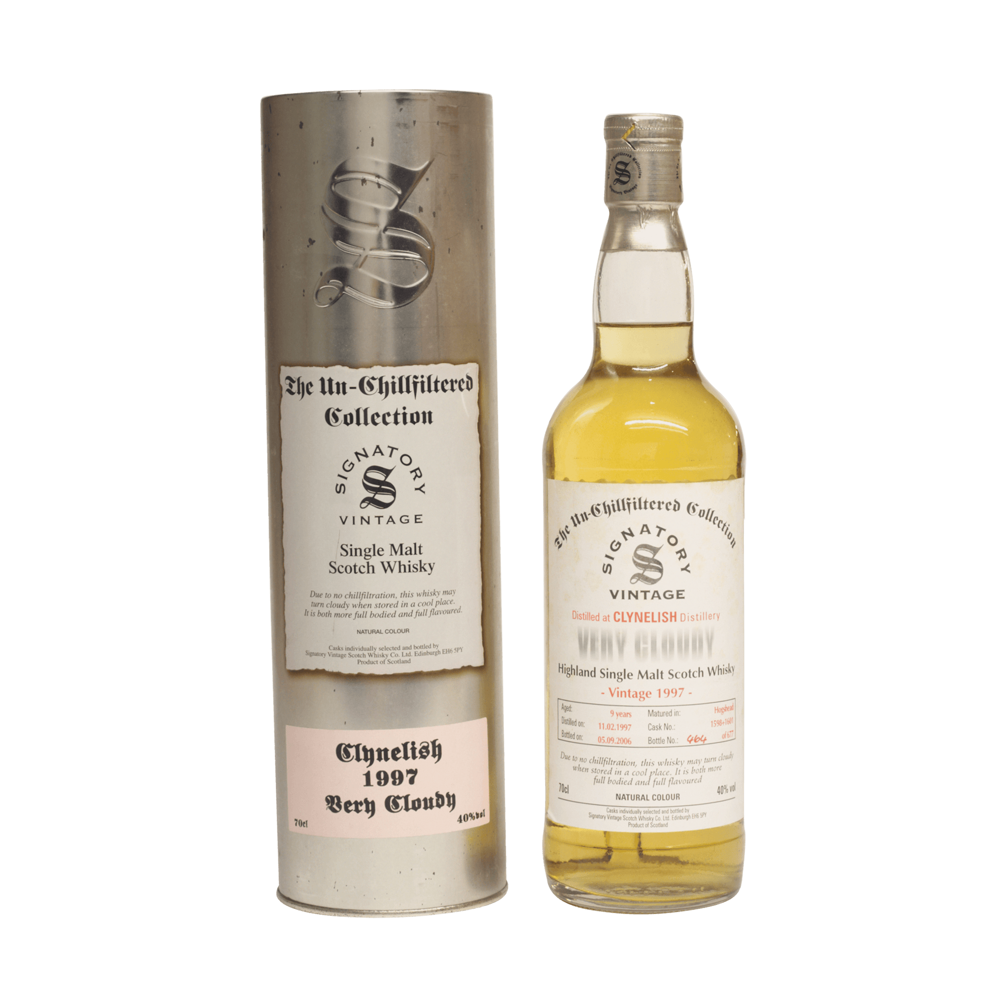 Clynelish 1997 9 Year Old 'Very Cloudy' Signatory Vintage SW 40.00%