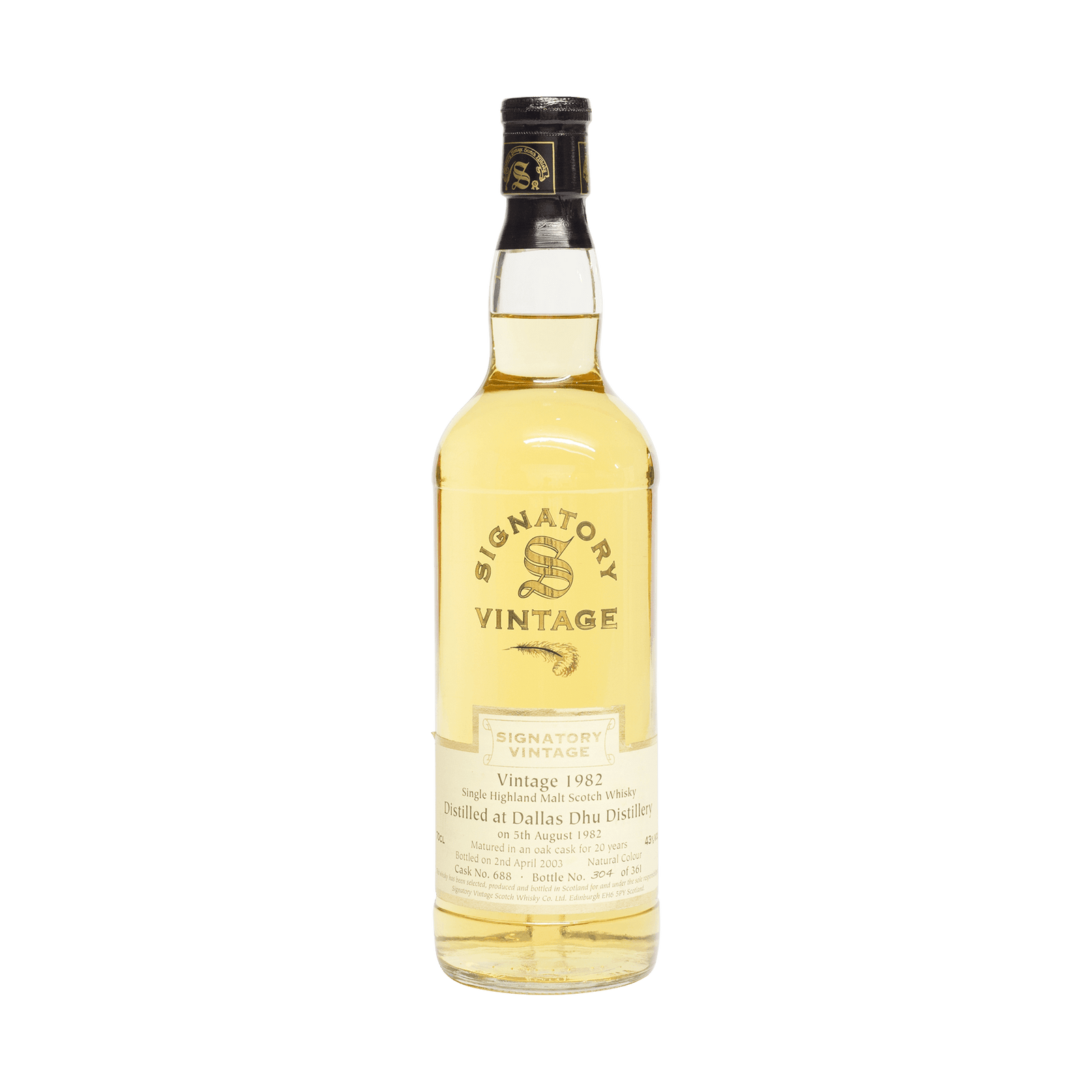 Dallas Dhu 1982 20 Year Old Signatory Vintage SW 43.00%