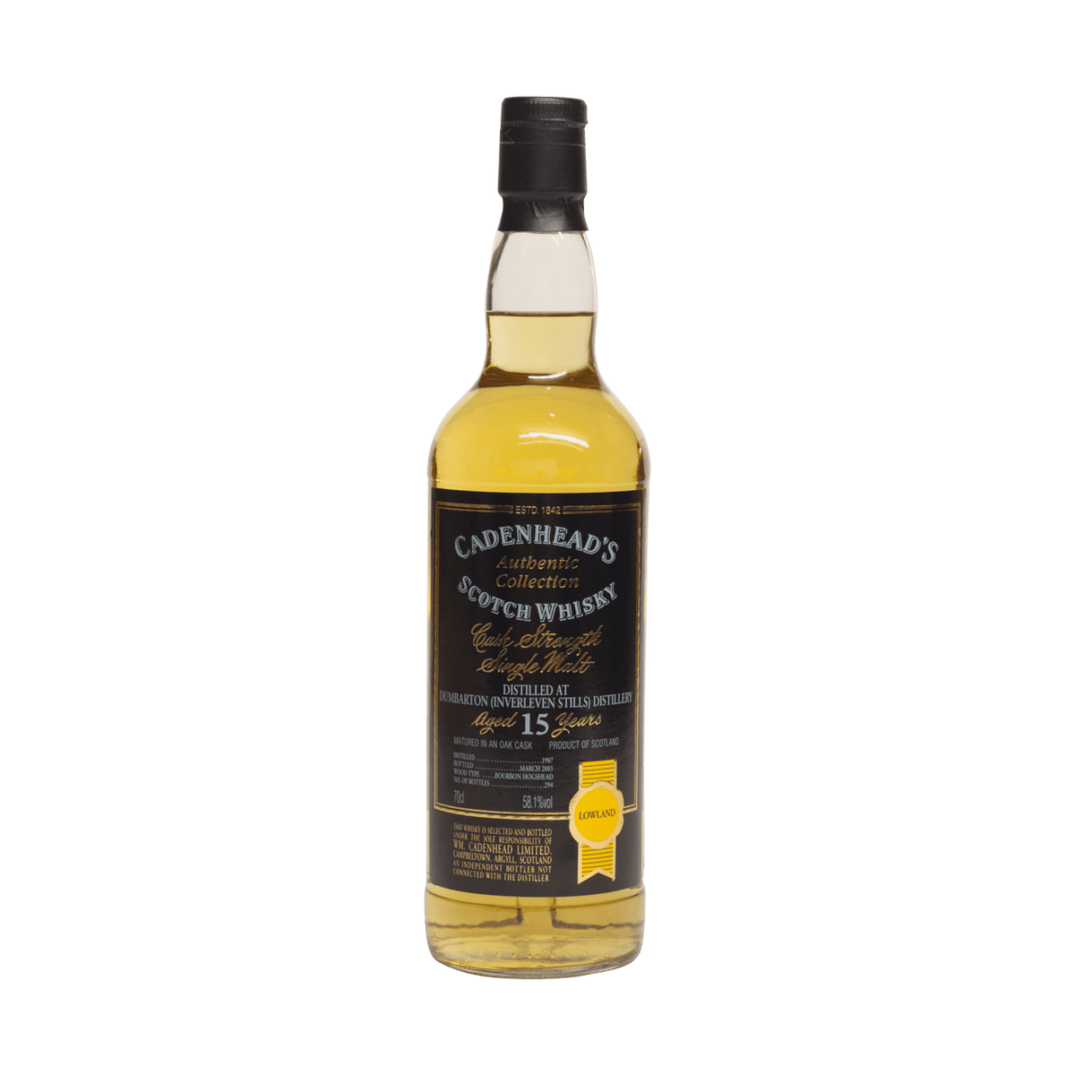 Dumbarton 1987 15 Year Old ‘Authentic Collection’ Cadenheads 58.10%