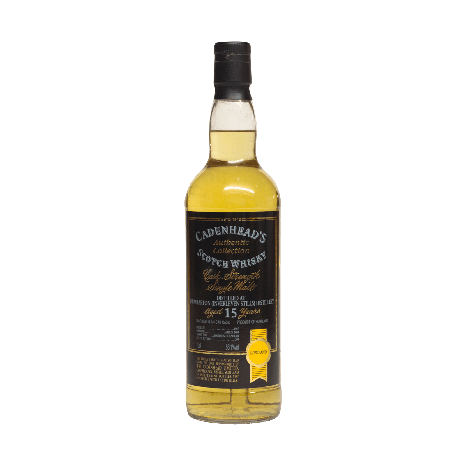 Dumbarton 1987 15 Year Old Cadenheads 58.10%