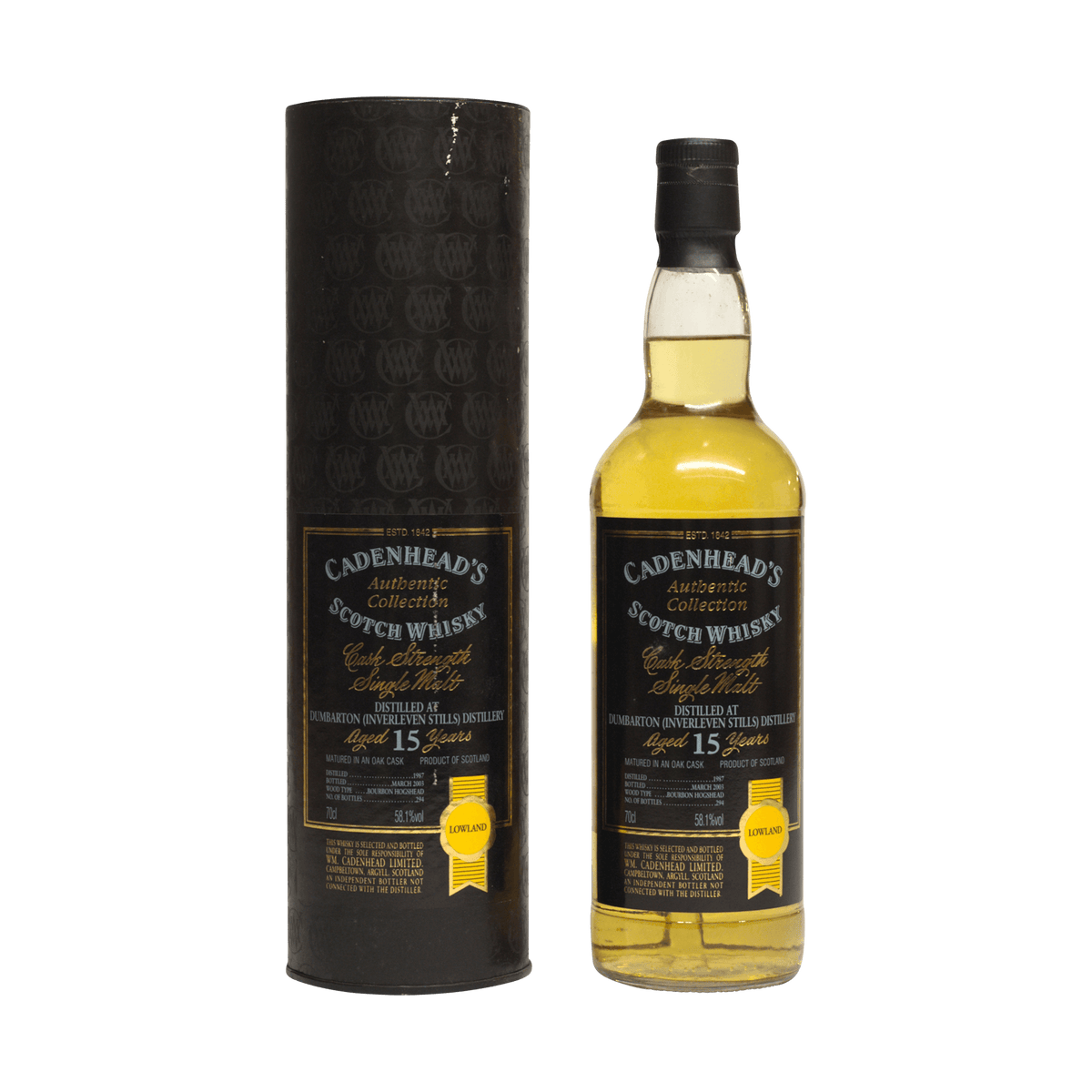 Dumbarton 1987 15 Year Old Cadenheads 58.10%