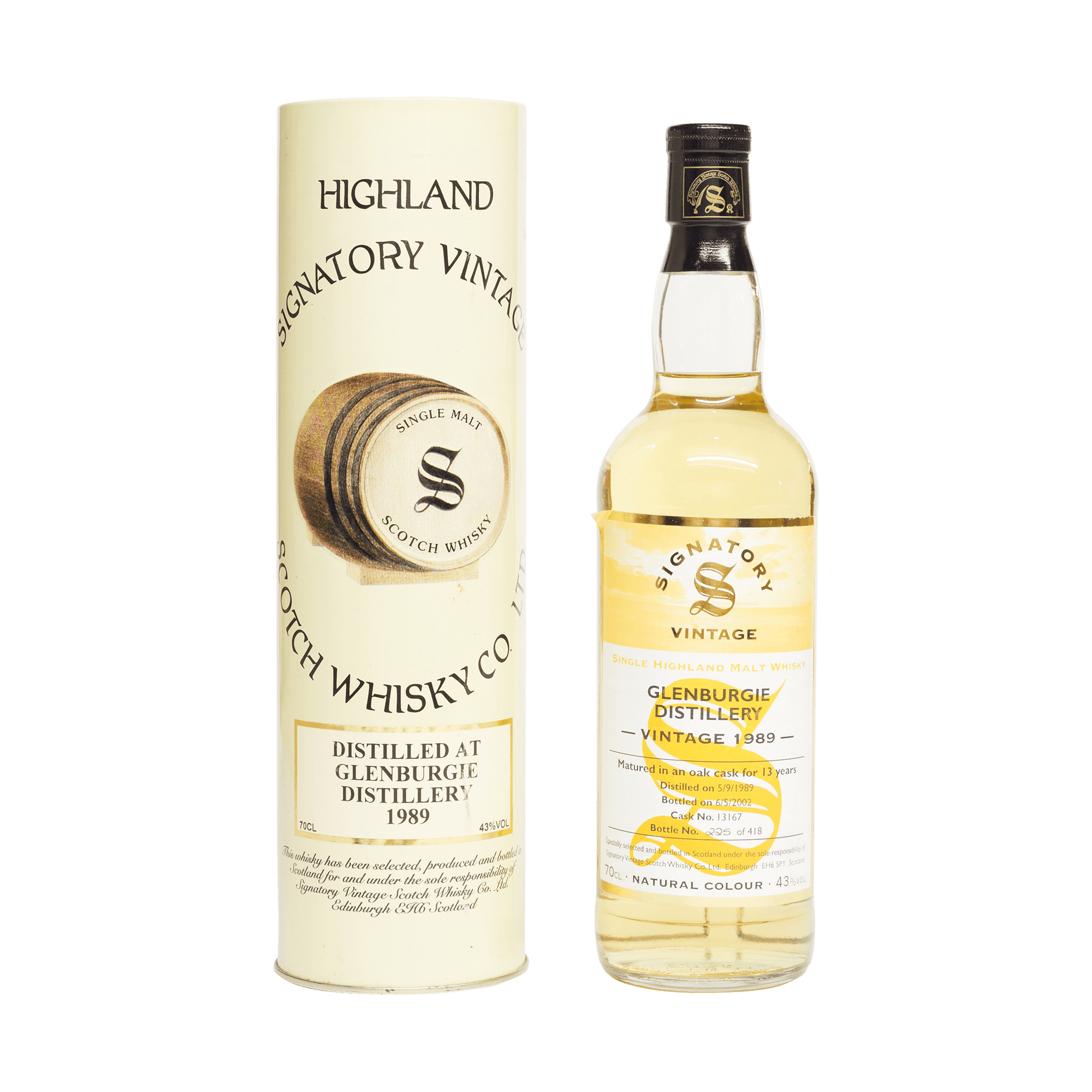 Glenburgie 1989 13 Year Old Signatory Vintage SW 43.00%