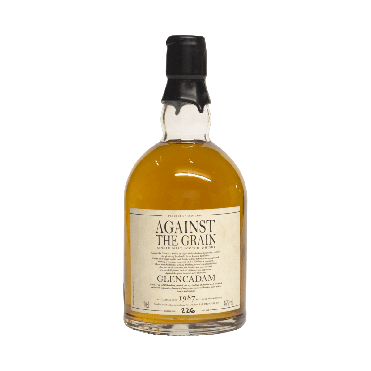 Against The Grain 1987 18 Year Old &#39;Glencadam&#39; 46.00%