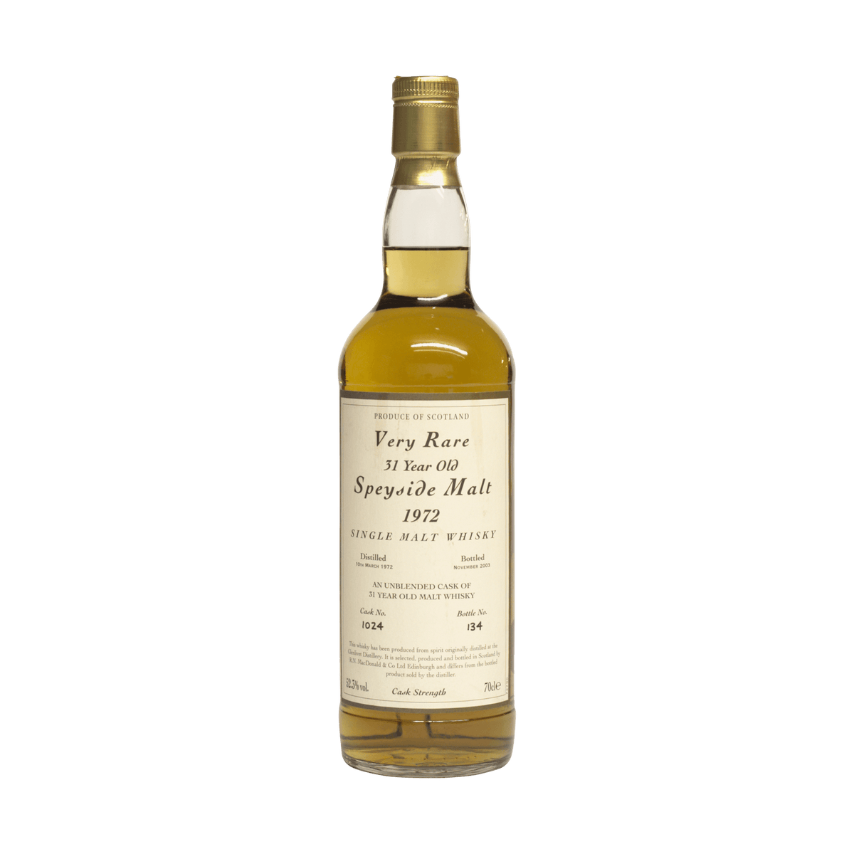 Glenlivet 1972 31 Year Old RN McDonald &amp; Co 52.30%