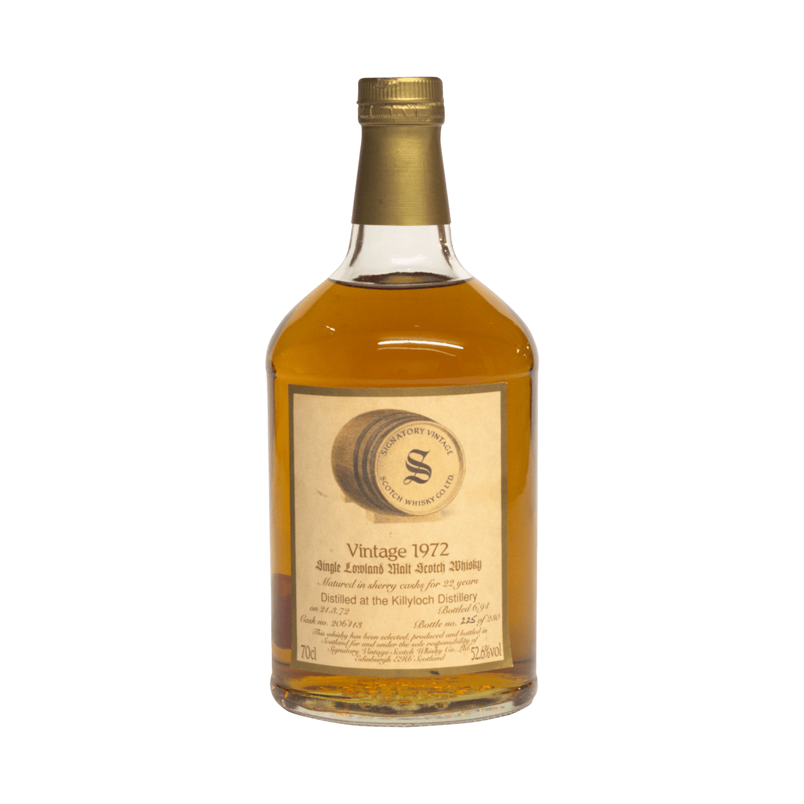 Killyloch 1972 22 Year Old Signatory Vintage SW 52.60%