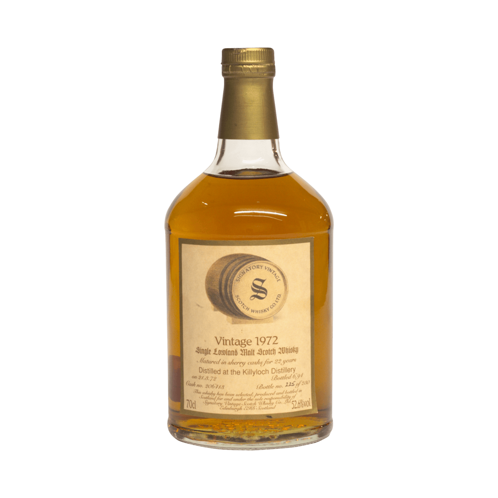 Killyloch 1972 22 Year Old Signatory Vintage SW 52.60%