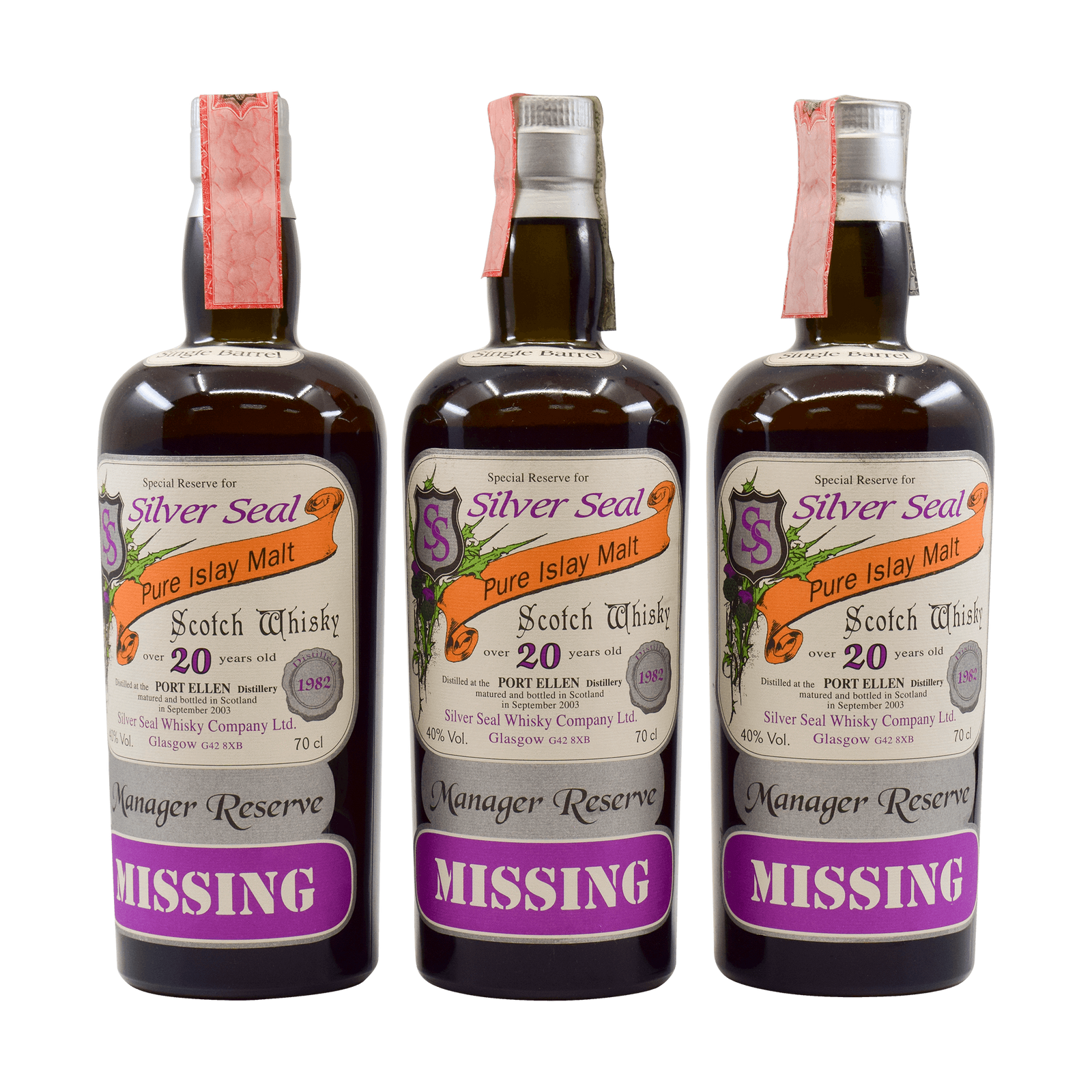 Port Ellen 20 Year Old 'Manager Reserve – Missing' Silver Seal 40.00% 70cl