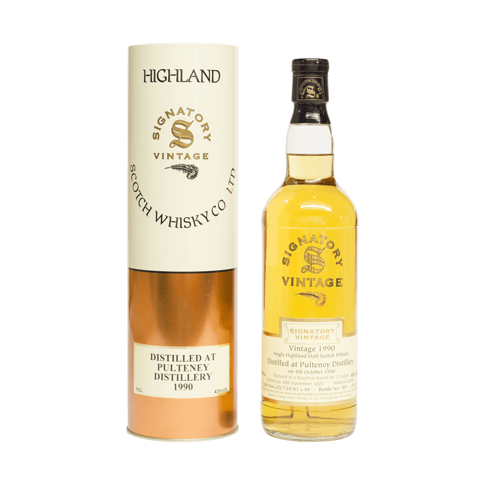 Pulteney 1990 13 Year Old Signatory Vintage SW 43.00% 70cl