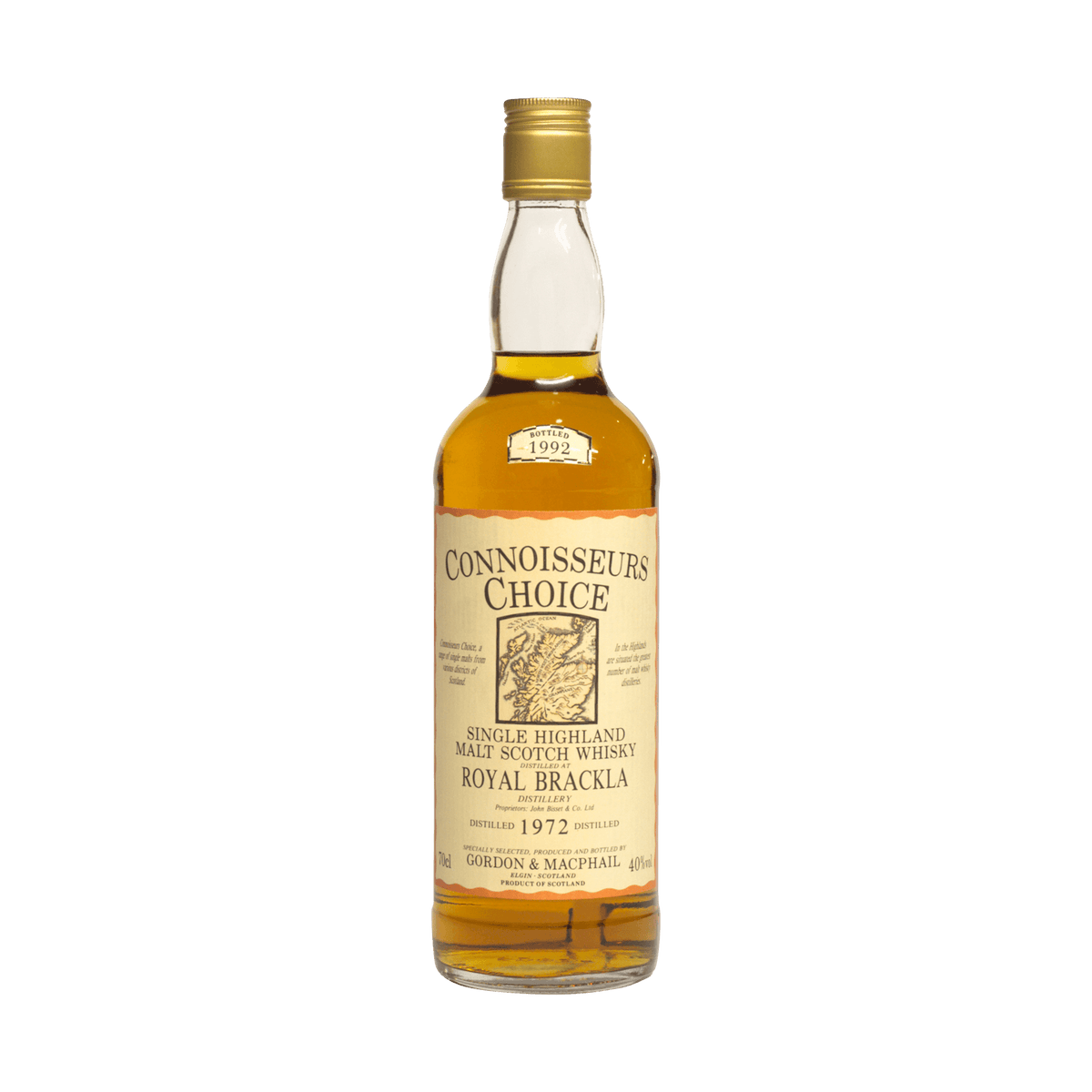 Royal Brackla 1972 20 Year Old &#39;Connoisseurs Choice&#39; Gordon &amp; MacPhail 40.00%