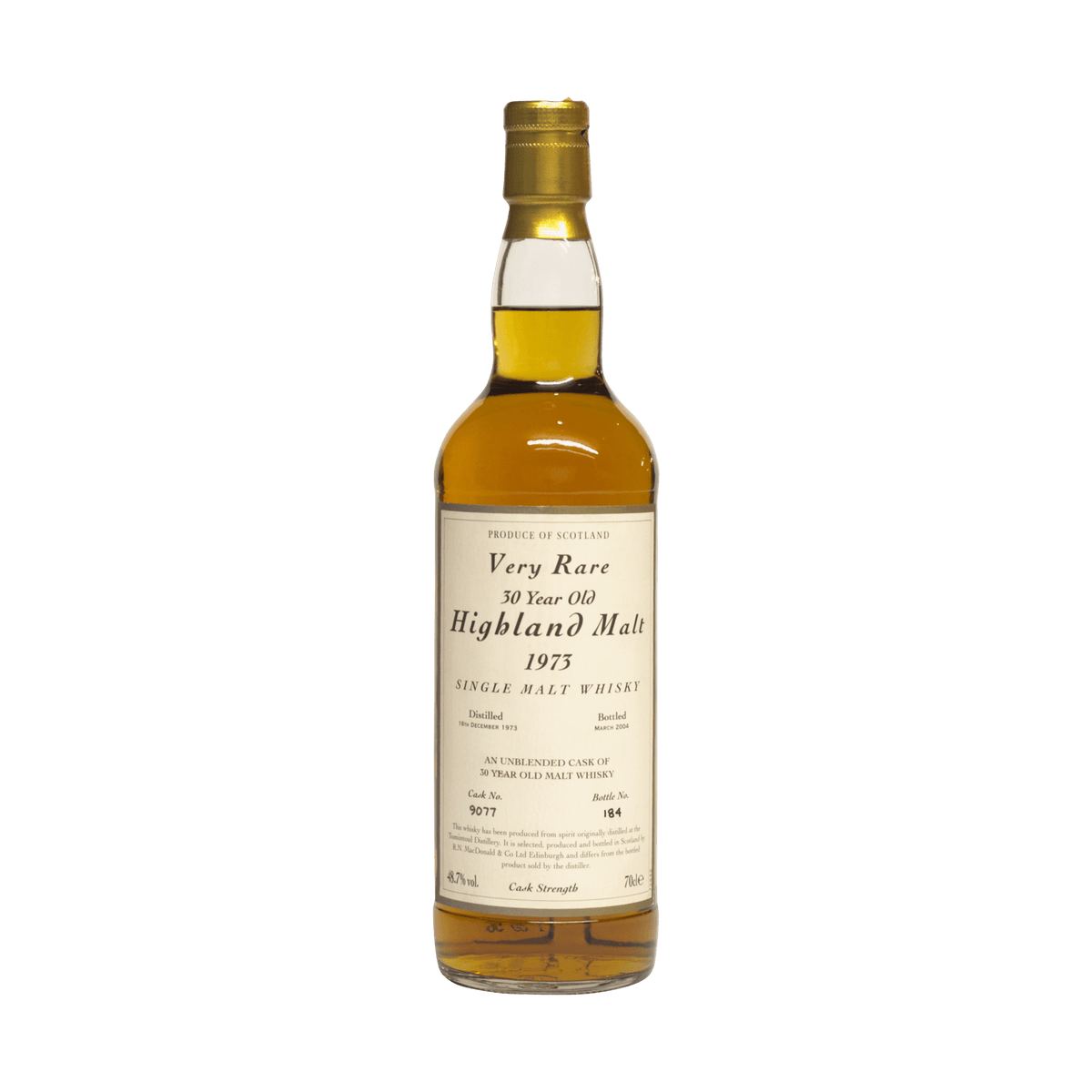 Tomintoul 1973 30 Year Old RN McDonald 48.70%