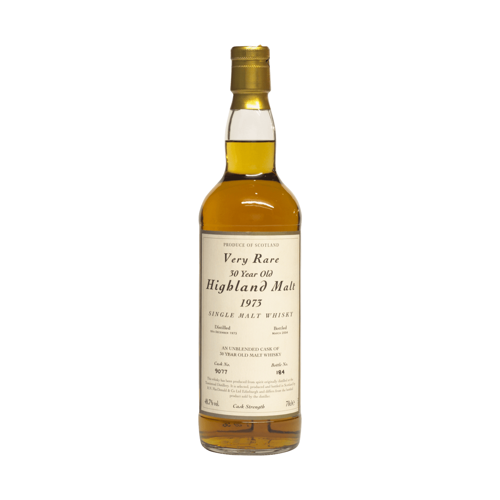 Tomintoul 1973 30 Year Old RN McDonald 48.70%